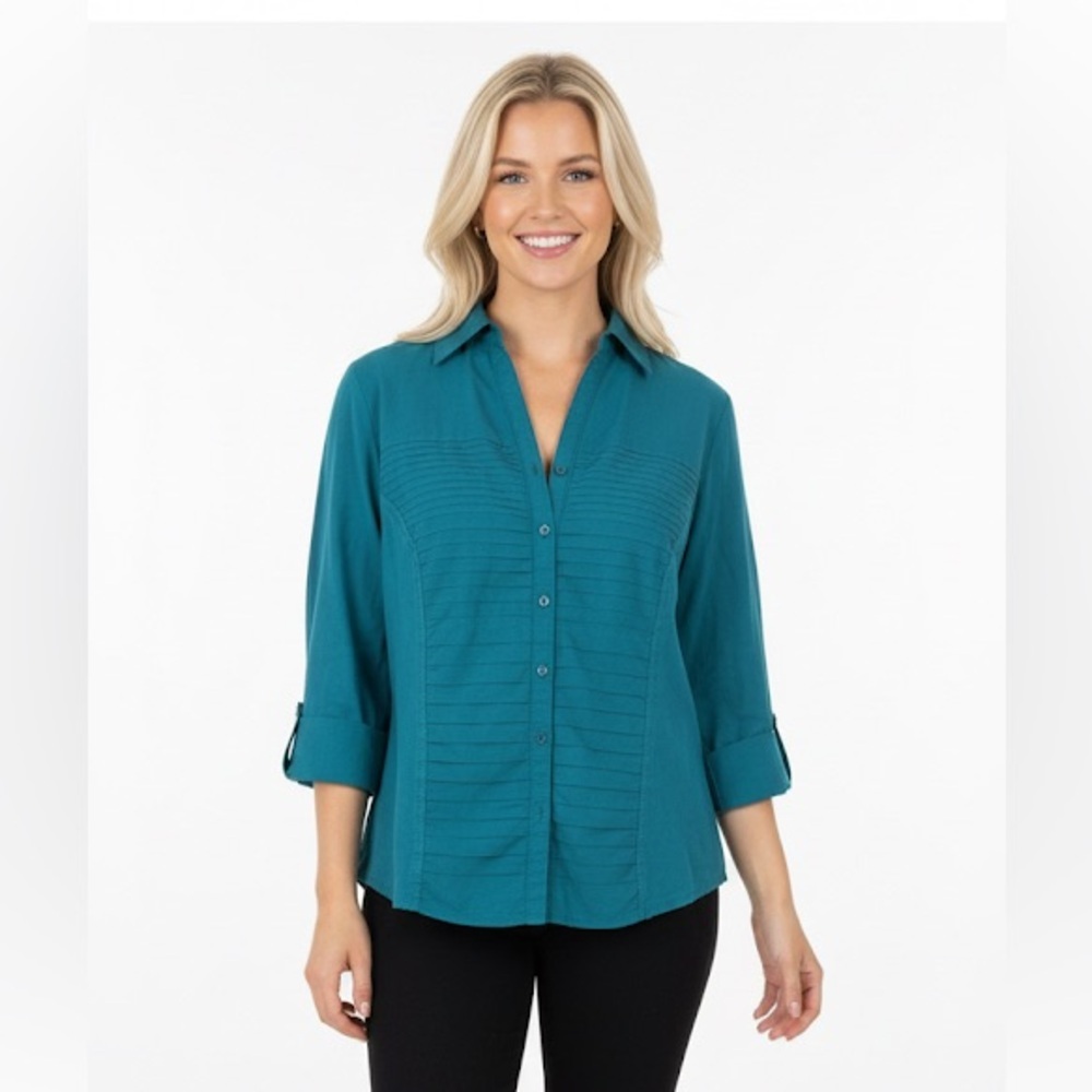 Zac & Rachel Teal Button Down Shirt